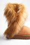 Women's Tan Suede Fur Detailed 5cm Thick Sole Winter Casual Boots - 6