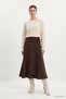 Waist-Tied Flared Maxi Skirt 8570A Brown