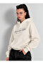 Women's Oversize Hooded Sweatshirt Stone Printed Reverse Hoodie with Kangaroo Pocket