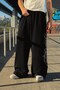 Script Adjustable Black Baggy Sweatpants - 4