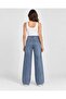 Women's Medium Blue Folded-Leg Wide-Leg Tencel Jean Pants - 5
