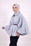Hijab Thin Cashmere Poncho Belted Cape - Hijab Tunic