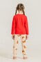 Girl's Long Sleeve Pajama Set Red - 3