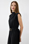 Beli Belted Padded Wide Leg Crepe Jumpsuit - Black - 2