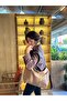 Aldira Adjustable Perforated Strap Suede Shoulder and Crossbody Women's Bag with Front Pocket - 6