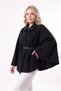 Women's Plus Size Belted Slim Cashmere Poncho Cape - Plus Size Tunic Coat