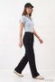 Adjustable Waist Elastic Wide Leg Sweatpants 1124 Black - 2