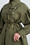 Women's Balloon Sleeve Hidden Button Shirt Khaki Green - 6
