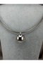 Xuping Silver Gas Pipe Chain Necklace with Big Ball Pendant - Minimal Modern Tarnish-Resistant Stylish Women's Steel Necklace - 2