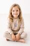 Long Sleeve Beige Color Star Printed Unisex Children's Pajama Set - 8