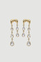 Hanging Stone Earrings - Gold