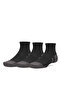 Tech Quarter 3-Pack Black Socks