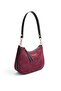 Burgundy - Black Suede Women's Shoulder Bag Sp1259 - 2