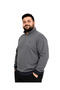 Men's Large Size Melange Indigo Thessaloniki Stand Collar Sweatshirt 3Xl-4Xl-5Xl-6Xl - 3