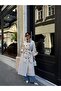 Women's Stand Collar Belted Buttoned Oversize Long Trench Coat