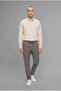H5798Axgr206 Gray Baggy Fit Tie-Waist Trousers