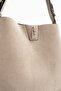 Beige - Sand Suede Women's Shoulder Bag Sp1295 - 4