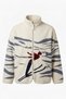 Premium Patterned Zippered Fleece Cardigan - Gray