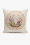 Double-Sided Digital Print Throw Pillow Cover - Embroidery Series
