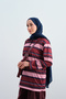 Women's Thin Striped Half-Button Sweatshirt Pink - 4