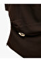 Asymmetrical Stand Collar Sleeveless Blouse with Metal Accessory Detail - 3