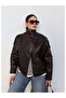 Double-Breasted Front Closure Leather Jacket