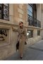 Women's Stand Collar Belted Buttoned Oversize Long Trench Coat - 8