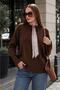 Women's Collar Scarf Detailed Embroidered Knitted Sweater 265014 -