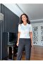 Black Carrot Cut Front Flotated Trousers - 2