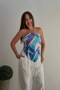 Tasseled Shawl Blouse Blue - 5