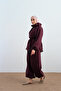 Women's Adjustable Waist and Collar Glitter Tulle Set in Burgundy - 4
