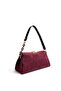 Burgundy - Black Suede Women's Shoulder Bag Sp1294 - 3