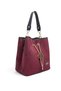 Burgundy - Black Suede Women's Crossbody Bag Sp967 - 2