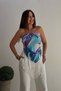 Tasseled Shawl Blouse Blue - 4
