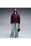 Essentials Padded Women's Burgundy Stand Collar Coat - 3