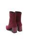 Burgundy Pointed Toe Ankle Women's Heeled Boots - 5