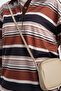 Women's Thin Striped Half-Button Sweatshirt Brown - 6