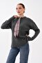 Women's Collar Scarf Detailed Embroidered Knitted Sweater 265014 - - 4