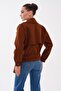 Women's Cape Belted Button Closure Short Cashmere Coat 265294 - - 5