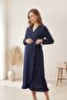 Allesa Ruffle Detailed Maternity and Postpartum Knitted Dressing Gown - 2