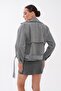 Women's Cape Belted Button Closure Short Cashmere Coat 265294 - - 5