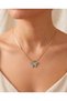 Volaria Turquoise Stone Butterfly Motif Thin Italian Chain Steel Necklace