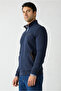 Half Turtleneck Regular Fit Zippered Printed Pocketed 100% Cotton Sweatshirt - 3