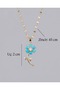 Kyantha Turquoise Stone Flower Motif Steel Necklace - 5