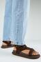 Azelya 2 Women's Genuine Leather Buckle-Strap Brown Sandals - 7