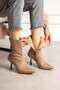 Marya Women's Mink Stretch Luxury Suede Pointed Toe Warm Lined Zippered 7 cm Thin Heeled Boots Bootie - 3