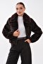 Women's Fur Collar Zipper Closure Plush Coat 265332 - - 2