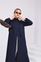 Women's Long Buttoned Trench Coat Oversize Fit with Stand Collar and Pockets Seasonal - 3
