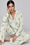 Women's Long Sleeve Comfortable Green Pajama Set 4767 - 3
