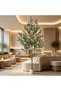 182cm Fake Olive Tree in White Pot, Lifelike Artificial Plant, Low Maintenance, Adjustable Branches
